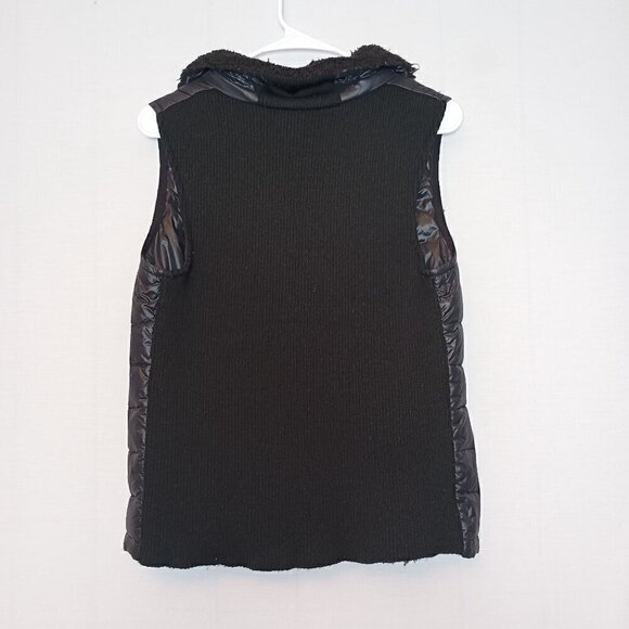 Calvin Klein Women Performance Down Puffer Vest Sweater Back Faux Fur Collar Med - Picture 2 of 9